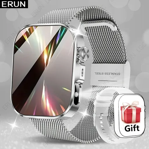 Unisex Smart Watch Stainless Steel Strap Fitness Tracker Call Reminder Message - Silver - Size 01