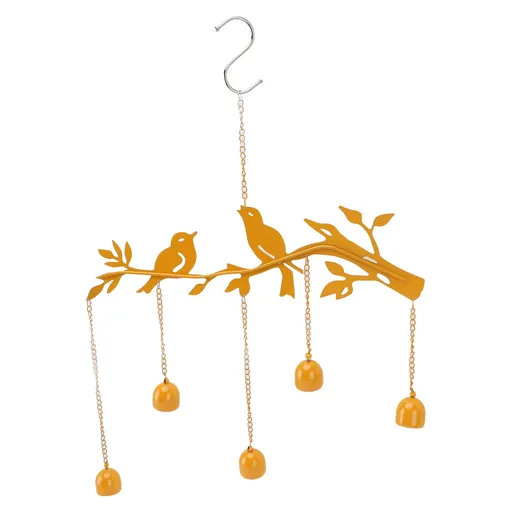 Bird Bell Outdoor Decoration Iron Elegant Look Handmade Craft Bird Bell Hanging Decor for Garden Courtyard Balcony