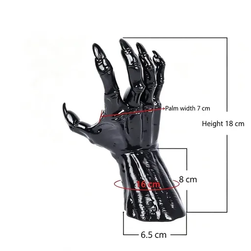 Scary Fake Devil Hand Tabletop Decor, Halloween Party & Christmas Layout Accessory, No.4 Single Hand (Candles Not Included)