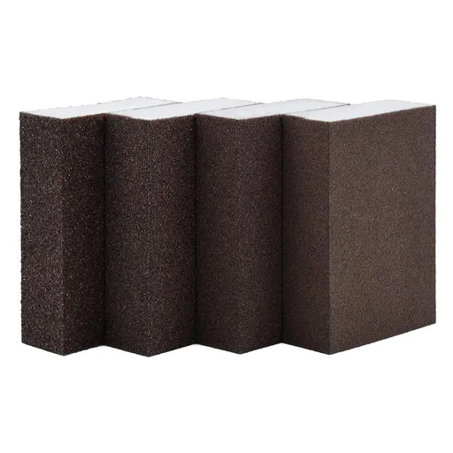Sanding Sponge Sand Block Coarse/Medium/Fine/Superfine Assorted Dry Wet Sanding Blocks for Wood Wall Home (Pack of 4, 4 Grit)