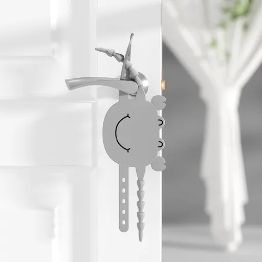 Grey (6-Pack) Cute Crab Door Slam Stopper Set- Silicone Anti-Pinch & Quiet Latch Guard