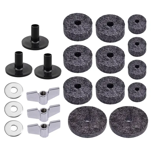 1Set Professional Drum Kit Felt Pads Grey Cymbal Protection and Sound Enhancement