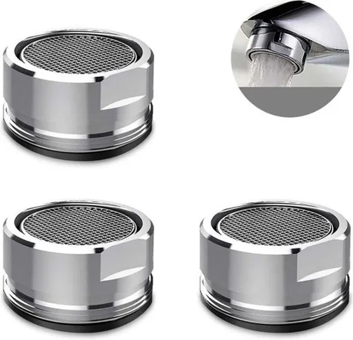 Faucet aerator - 5 pieces - Including sealing rings - Suitable for kitchen and bathroom - Faucet head aerator - Faucet filter - Faucet attachment - Water-saving faucet head - M24 aerator - Brass thickened faucet spout