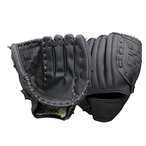 1X Baseball Glove Softball Training Mitt Left Hand Gloves for Adult Black - M