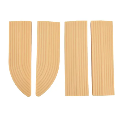 4PCS Universal Sweeper Door Sill Stair Wheelchair Door Sill Free Assembly Rubber Door Threshold ProtectBeige