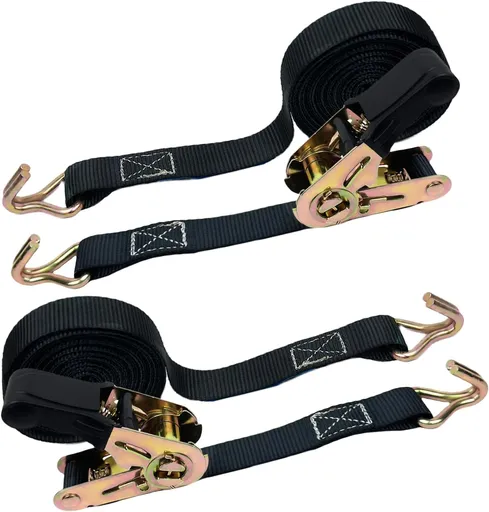 Ratelspanband 2-pack, 800 kg spanband, 6 m x 25 mm ratelspanband, hook spanband for motorcycle, car, trailer, truck and home