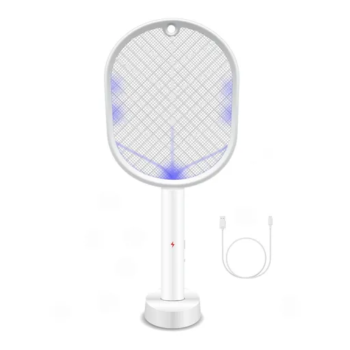 2 in 1 Rechargeable Mosquito Swatter - Electronic Fly Insect Bug Zapper Racket
