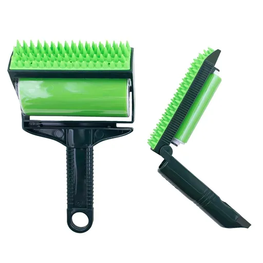 Sticky Washable Tools Silicone Wiper Reusable Lint Dust Sticking Remover Cleaner Pet Hair Household Roller, Black，green