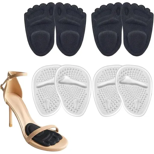 Metatarsal Pads for Women Ball of Foot Cushions for High Heels, Non Slip Shoe Inserts for Forefoot Pain Relief All Day Comfort (4 Pairs)