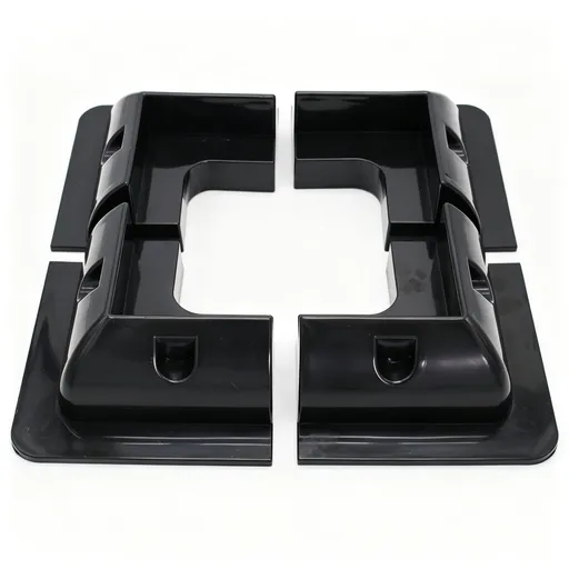 Black 4-Piece Solar PV Bracket & Junction Box Kit | Christmas Basic RV Solar Gift | Dual-Hole ABS Waterproof Roof Mount Set