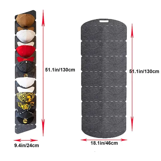 Hat Storage Hanging Bag Baseball Cap Storage Artifact Display Multi-layer Grid Daily Household Hanging Door Back Wall Felt