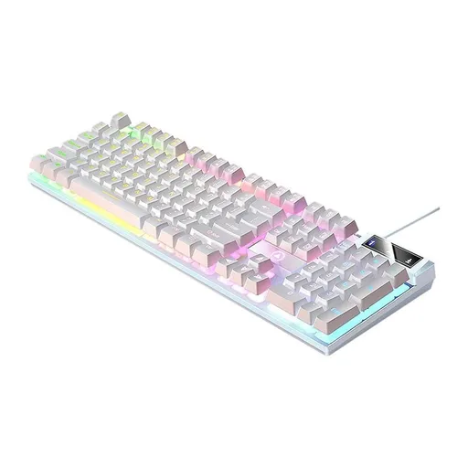 104 Keys Gaming Keyboard Wired Backlit Keyboard White