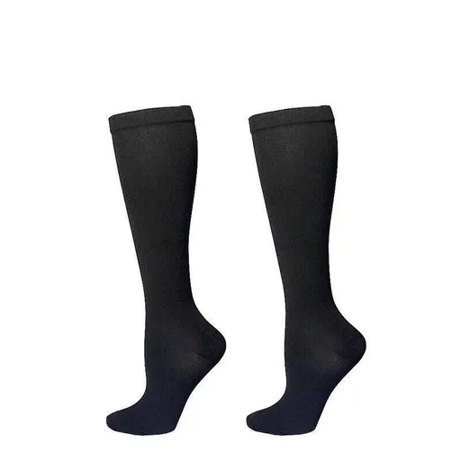 S/M Compression Socks Women Men Nursing Travel Stocking Sport Running - Black