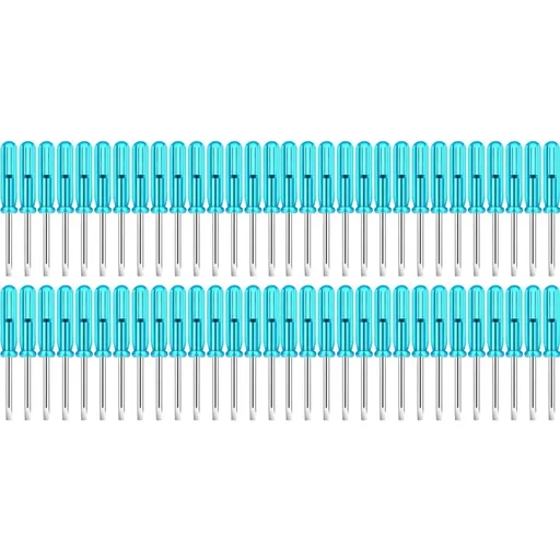 200 Pcs 2.0 mm Mini Screwdriver with Blue Handle for Watches Cellphone HDD Camera Laptop Repair Tool (Slotted)
