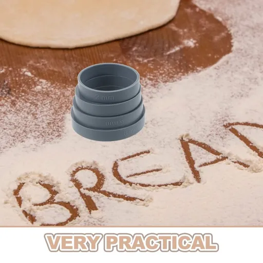 8Pcs Silicone Rolling Pin Thickness Guide Bands Adjustable Pastry Dough Spacers Dark Grey