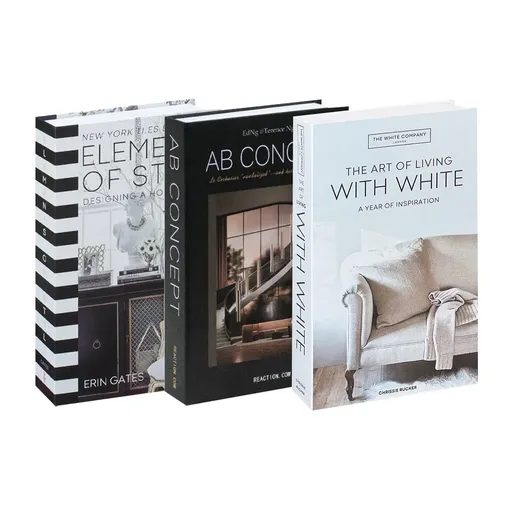 3 PCS Modern Decorative Books Set Foldable Fake Books for Display City Theme - C