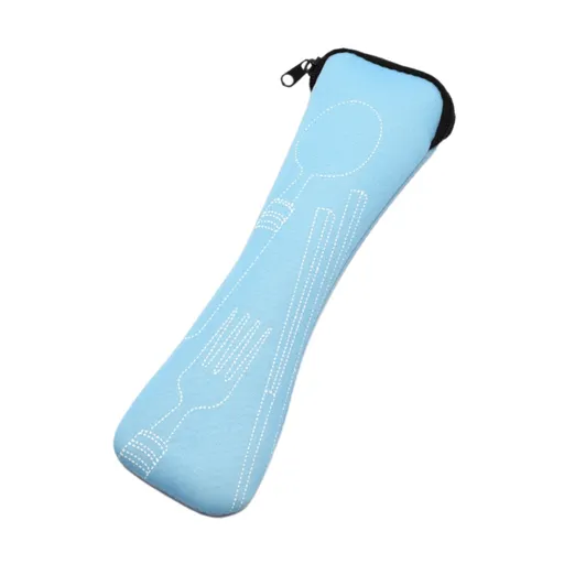 Face and Storage Bags Portable Cutlery Storage Bag Blue, Zipper Tableware Bag Portable Wear Fabric Tableware Spoon Fork Storage Pouch(Not Included Tableware) Blue