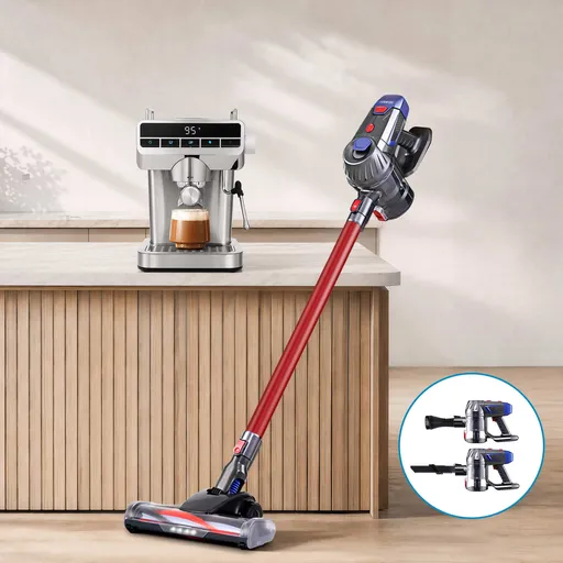 Devanti K7 Cordless Stick Vacuum Cleaner plus Coffee Maker Machine Espresso