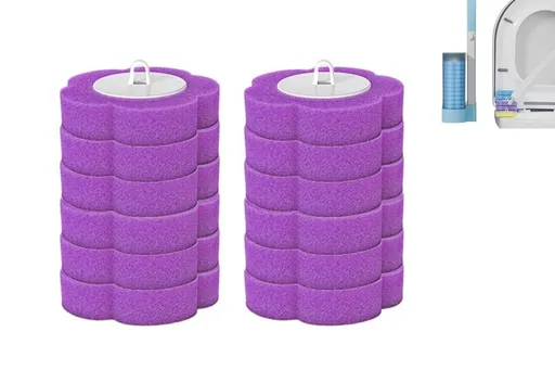 12pcs Toilet Replacement Brush Heads Toilet Bowl Cleaning Kit-Purple head