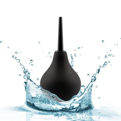Rectal Enema Bulb for Men Women, Soft Silicone Reusable Anal Douche Vaginal Cleaner，Reusable Anal Cleaner Black)
