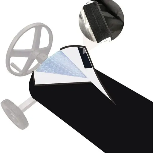 Pool Solar Reel Blanket Protective Cover with Velcro Anti-UV Storage Protection for Ground and Underground Swimming Pool Cover Reel black 490*96cm