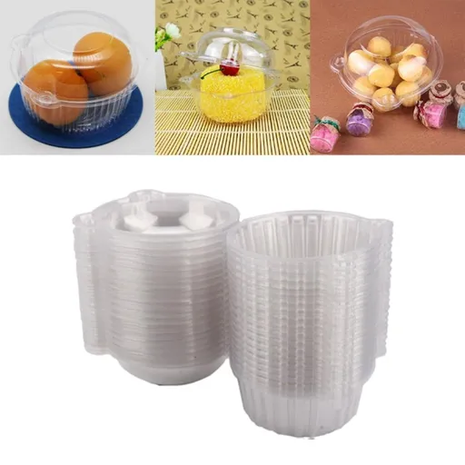 Closure Bags & lids & Boxes ,Individual Cupcake Containers Stackable Cupcake Boxes Individual Cupcake Holders Single Cupcake Boxes With Connected Airtight Deep Dome Lid