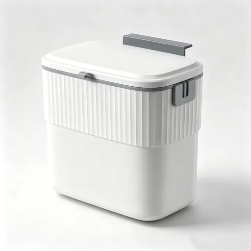 Kitchen Compost Bin with Lid 1.8 Gallon Hanging Trash Can with Lid, 7 Liter Wall-Mounted Garbage Can for Kitchen Cabinet Door