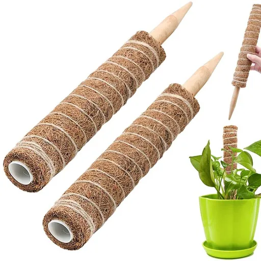 Moss Pole for Plants Extendable Plant Sticks Support, Plant Stakes for Indoor Potted Plant, Coco Coir Pole Plant Trellis (2 PCS)