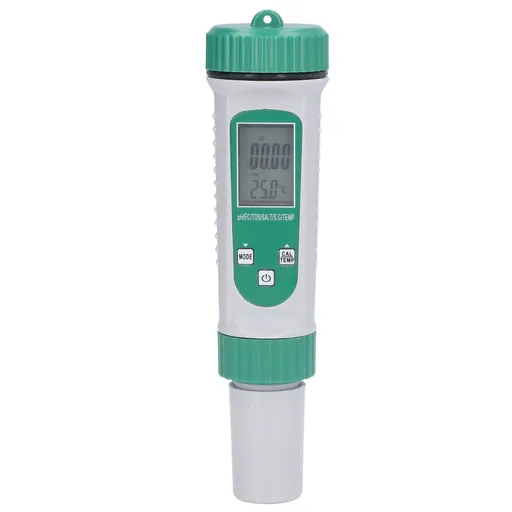 6 in 1 Water Quality Tester PH EC TDS SALT S.G Temperature LCD Screen White Backlight High Accuracy
