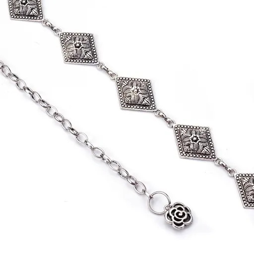 Metal Chain Belt for Women Adjustable Waist Chain for Dresses Jeans Western Concho western chain belt is vailable in silver,