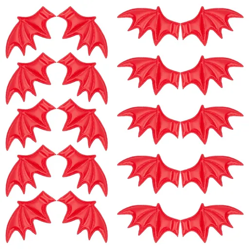2 Style 20PCS Leather Halloween Bat Wings DIY Crafts Bat Wing Spooky Bats Halloween Decorations for Hair Ornament