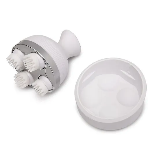 Pet Head Massager, Soft Silicone Brush Head, Gentle Massage, Usb Charging, Electric Pet Massager 1pcs-white