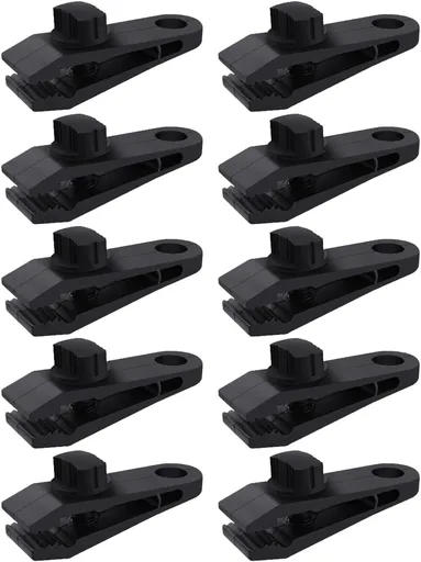 10 Pcs Heavy Duty Tarp Clips Shark Tent Fasteners Clips Holder for Car Covers, Outdoor Camping, Awnings, Swimming Pool Covers Black