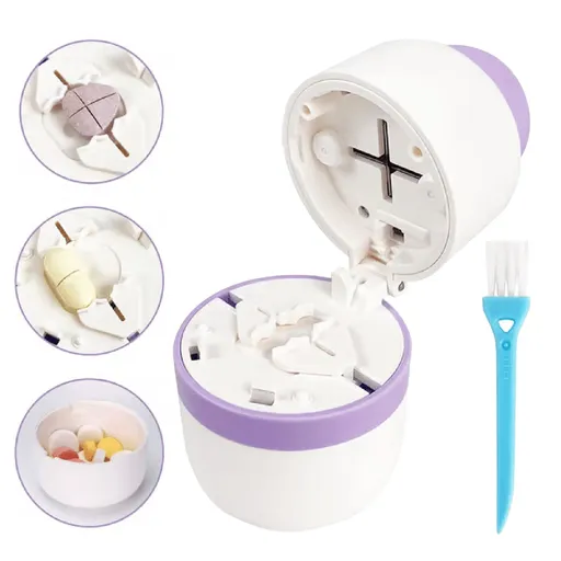 3 in 1 Pill Crusher and Cutter with Storage Compartment, Tablet Grinder and Splitter for Small or Large Pills, Purple, 2.0" x 3.2"
