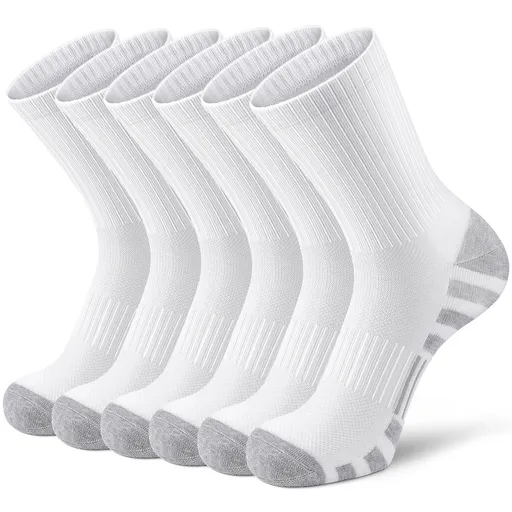 Athletic Socks Sport Running Calf Socks Performance Cushioned Breathable Crew Socks for Men Women(5 Pairs)