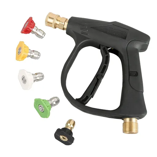 High Pressure Washer Gun, Car Washer Gun with 5 Nozzles and M 22 Brass Coupler for Pressure Power Washers