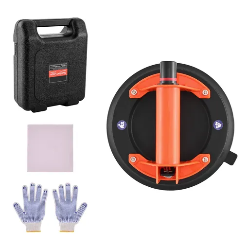 Vacuum Suction Cup, 203 mm Vacuum Glass Lifter with ABS Handle, 180 kg Max Lifting Capacity Tile Suction Cup Tool with Carrying Case for Lifting Large Tile, Granite, Drywall, Windows (1-Pack)