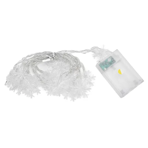 LED Snowflake Light String 20LED Battery Operated LED String Lights for Holiday Xmas Indoor Outdoor Party