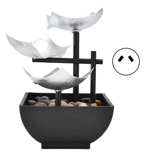 Indoor 3 Tier Relaxing Tabletop Fountain Flowing Water Ornament for Home Office Craft DecorationAU Plug AC220-240V