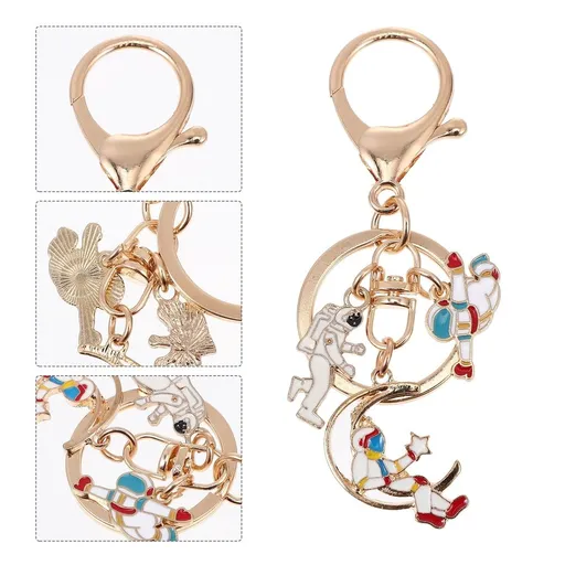 2Pcs Astronaut Key Chain Bag Hanging Pendant Ornament Clothing Accessories