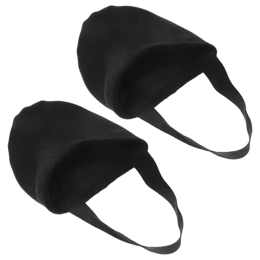 1 Pair Black Half Sole Dance Shoes for Ballet, Yoga, and Toe Workouts - Comfortable, Breathable, Non- Forefoot Socks Size S