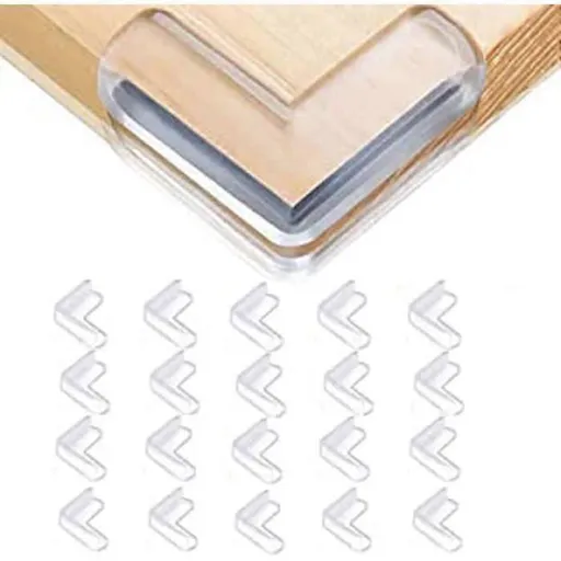 20pcs Glass Table Corner Protectors - Transparent Babies Proofing Edge Guards for Furniture
