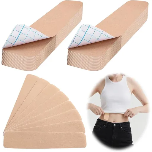 60Pcs Body Tape for Women, Invisible Lifting & Shaping Strips, Pre-Cut 5cm x 25cm Contouring Support, Waterproof & Sweat-Resistant Boob & Thigh Tape for Backless Dress, Wedding, Party