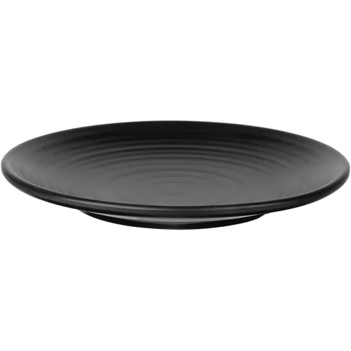 Black Melamine Round Dinner Plate for Snacks and Fruits, Smooth Surface, Odorless Lightweight Build, Simple Concise Style