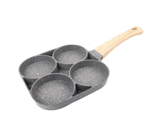 4-Hole Non-Stick Frying Pan, Egg & Pancake Cooking Pan, Induction & Gas Cooker