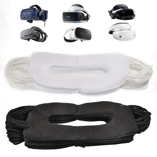 VR Mask Disposable Eye Cover Mask, Prevent Eye Infections （ Black 100pcs+white 100pcs） Personal hygiene are protected
