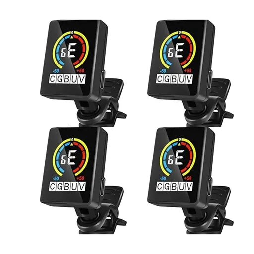4 PCS Guitar Tuner Rechargeable Clip on Tuner for Guitar, , Ukulele,Violin Suit for Professional or Beginners