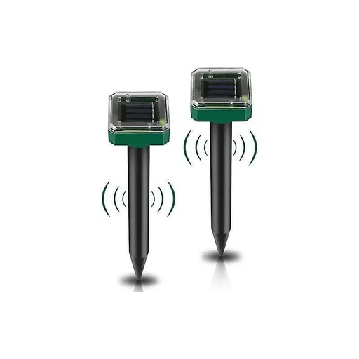 2 Pack Solar Rat Repellent Stakes - Ultrasonic Rat Repellent - Solar Rat Repellent For Snakes, Voles, Other Animals