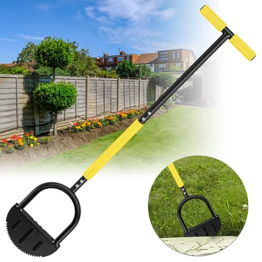 Edger Lawn Tool Garden Edger Half Moon Saw-Tooth Hand Edger Ergonomic Manual Lawn Step Edger with Long Handle Landscaping
