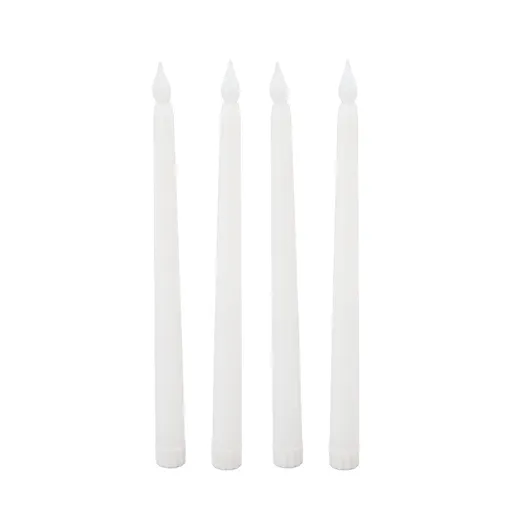 4 Pcs LED Candles Smoke Free Flameless Safe Environmentally Friendly Warm Light Electric LED Taper Candle White